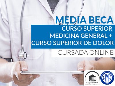 Media beca Curso Medicina General + Curso de Dolor